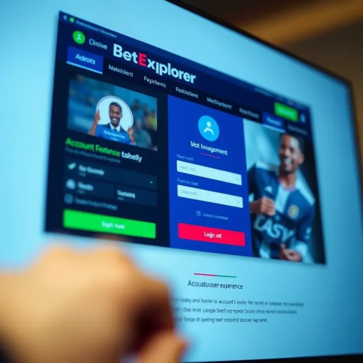User interface showing BetExplorer login screen on mobile device