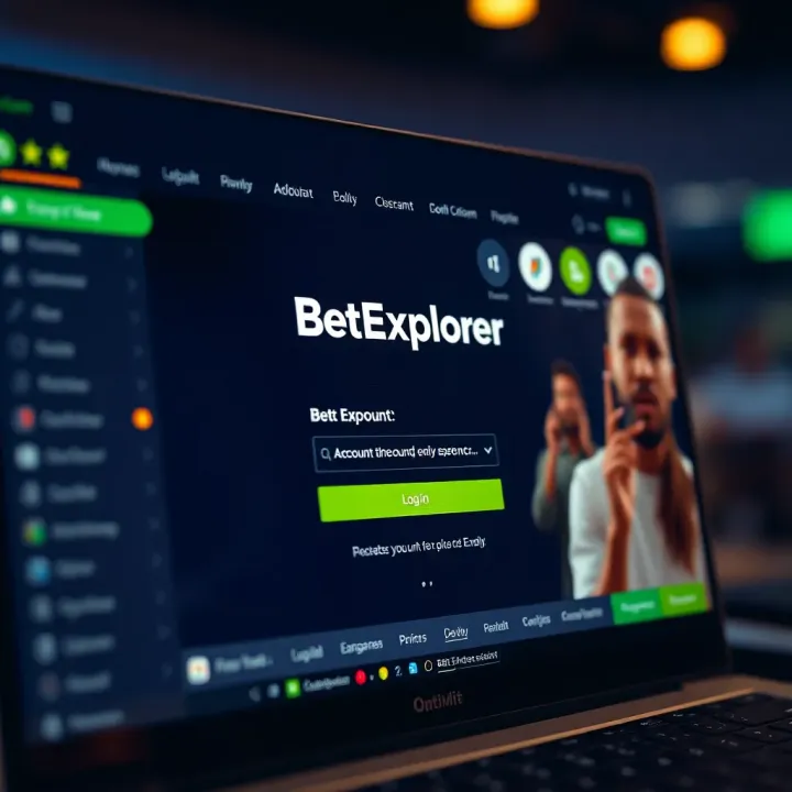 Windows laptop displaying BetExplorer app interface with live sports scores and betting statistics