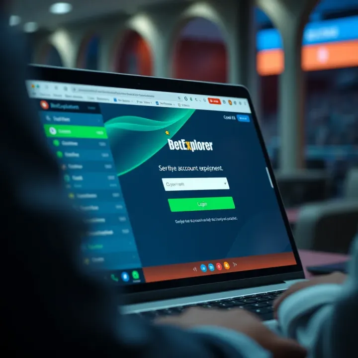 User securely logging into BetExplorer platform from Nigeria using laptop